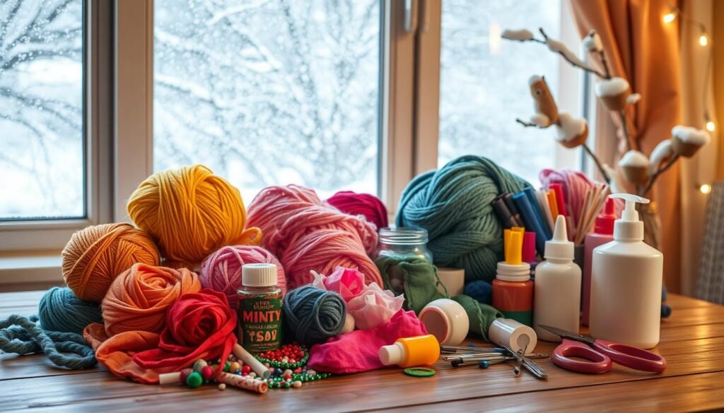Winter craft supplies